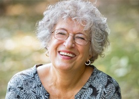 older woman smiling    