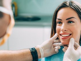 Smiling woman in dental chair