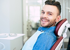 Smiling male dental patient 