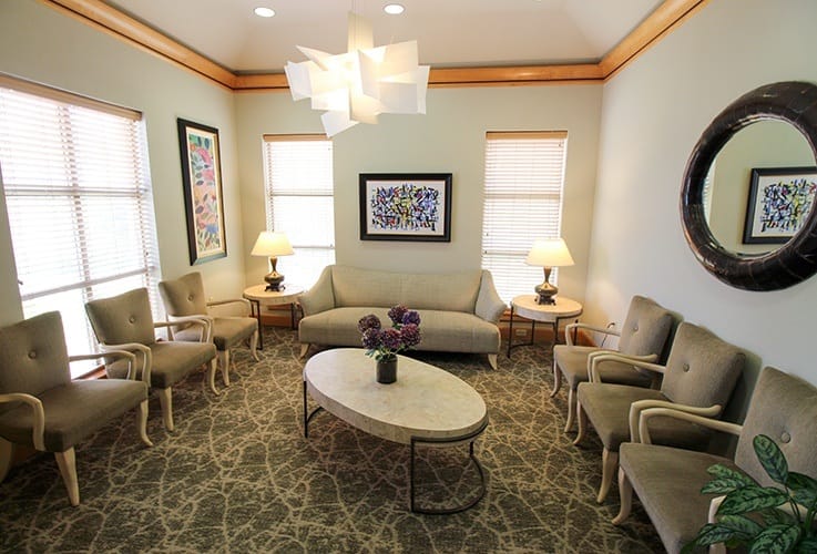 Comfortable dental patient waiting area