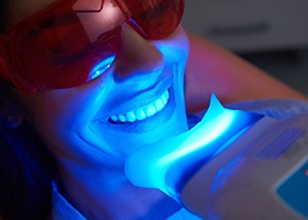 Woman receiving Zoom! teeth whitening 