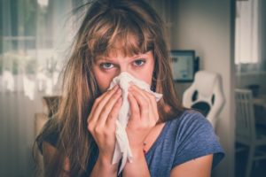 woman with runny nose 