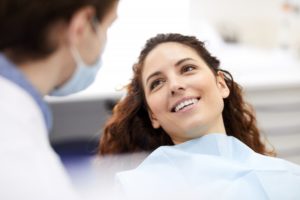 woman visiting dentist in Oklahoma City 