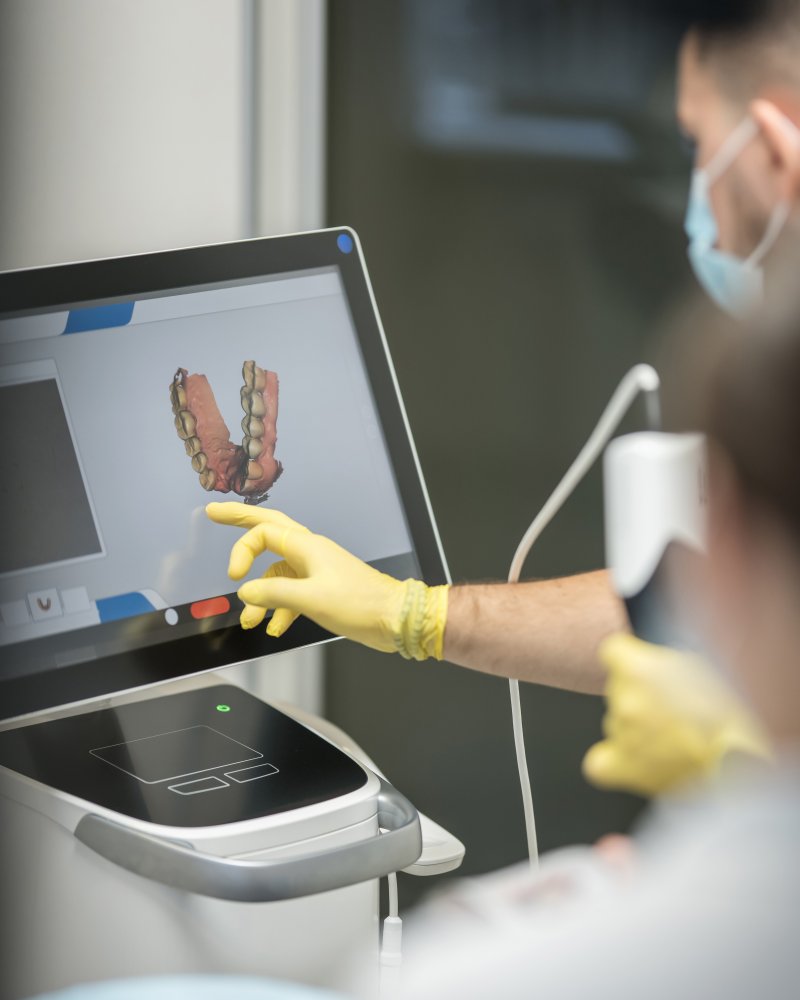 dentist taking digital impression